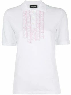 Dsquared2 polo shirt with frill embellishments