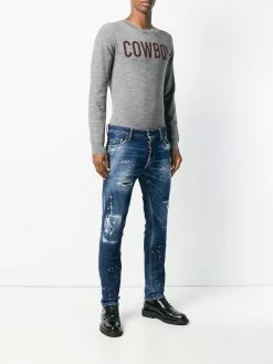 Dsquared2 jean skinny à effet usé