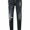 Dsquared2 jean crop à effet usé