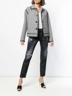 Dsquared2 jean crop à effet usé