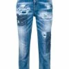 Dsquared2 jean crop à effet usé