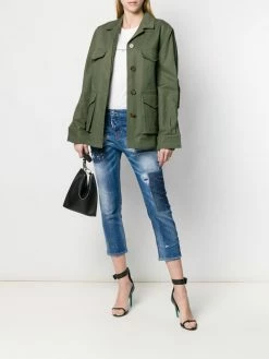 Dsquared2 jean crop à effet usé