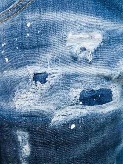 Dsquared2 jean crop à effet usé