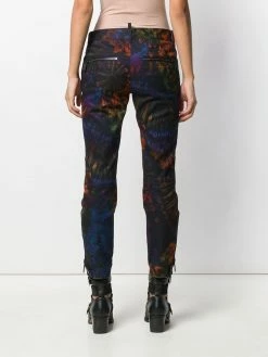 Prix Discount Dsquared2 Pantalon crop à imprimé tie dye pantalons raccourcis femme 10 Dsquared2 pantalon crop à imprimé tie dye