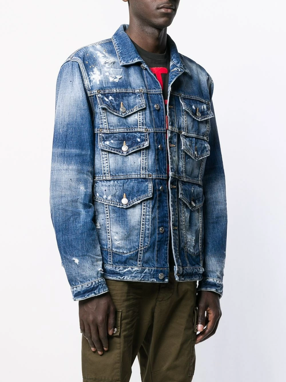 Qualité Excellente Dsquared2 Veste en denim à design multi poches vestes en jean homme 5 Dsquared2 veste en denim à design multi-poches