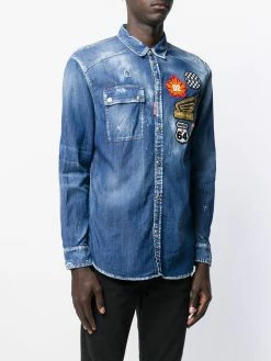 Dsquared2 chemise brodée en denim