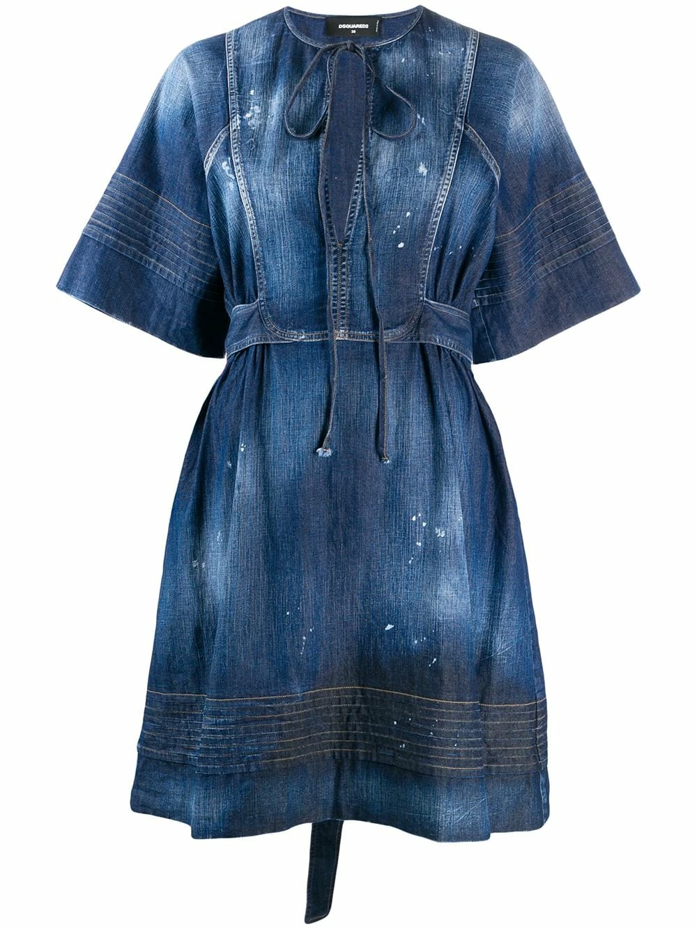 Dsquared2 Robe courte en jean à effet délavé Prix Abordable robes de jour femme 3 Dsquared2 robe courte en jean à effet délavé