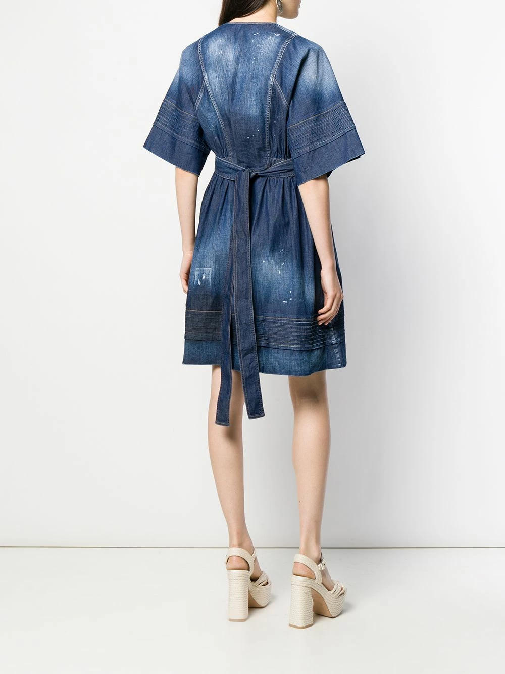 Dsquared2 Robe courte en jean à effet délavé Prix Abordable robes de jour femme 6 Dsquared2 robe courte en jean à effet délavé