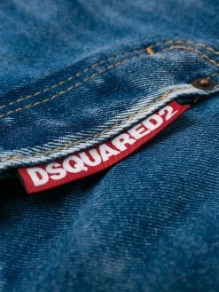 Dsquared2 jean crop à effet délavé