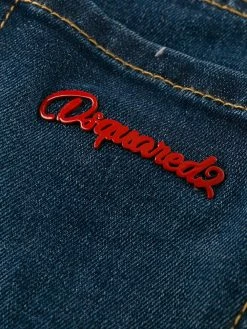 Prix Dynamité Dsquared2 Jean à logo appliqué jeans courts femme 15 Dsquared2 jean à logo appliqué