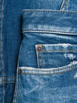 Dsquared2 jupe en jean à effet usé et délavé