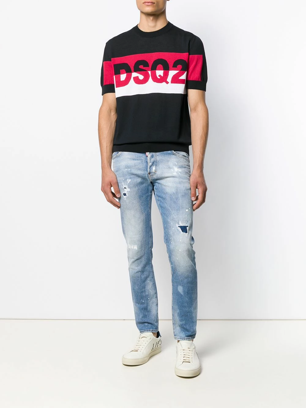 Prix Favorable Dsquared2 Pull à logo intarsia pulls homme 4 Dsquared2 pull à logo intarsia