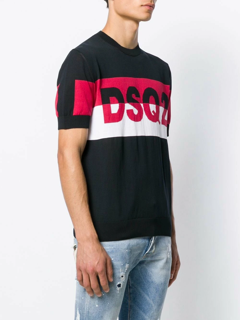 Prix Favorable Dsquared2 Pull à logo intarsia pulls homme 5 Dsquared2 pull à logo intarsia