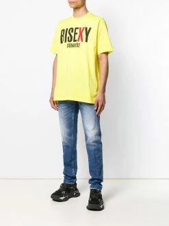 Dsquared2 jean droit à effet usé