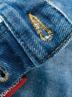 Dsquared2 jean droit à effet usé