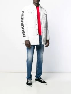 Dsquared2 jean droit à effet délavé