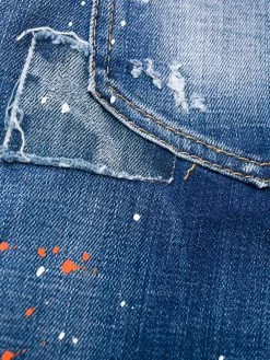 Dsquared2 jean délavé à effet taches de peinture