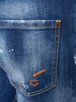 Dsquared2 jean droit à effet usé