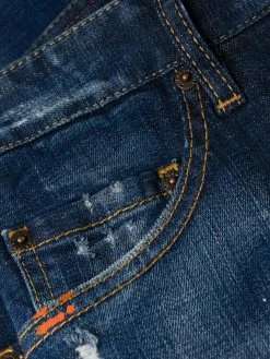 Dsquared2 jean droit à effet usé