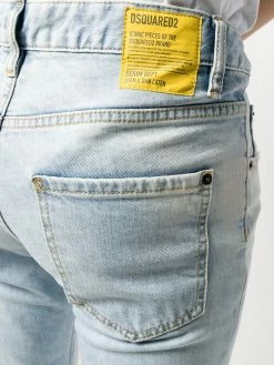 Dsquared2 jean crop à effet délavé