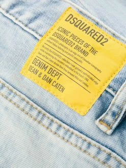Dsquared2 jean crop à effet délavé
