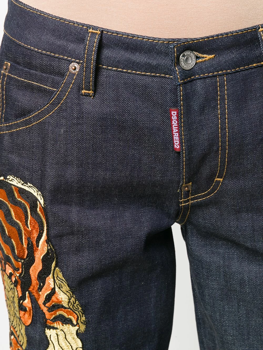 Dsquared2 Jean crop à broderies Prix Légers jeans courts femme 7 Dsquared2 jean crop à broderies