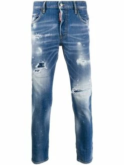 Dsquared2 jean slim à effet usé