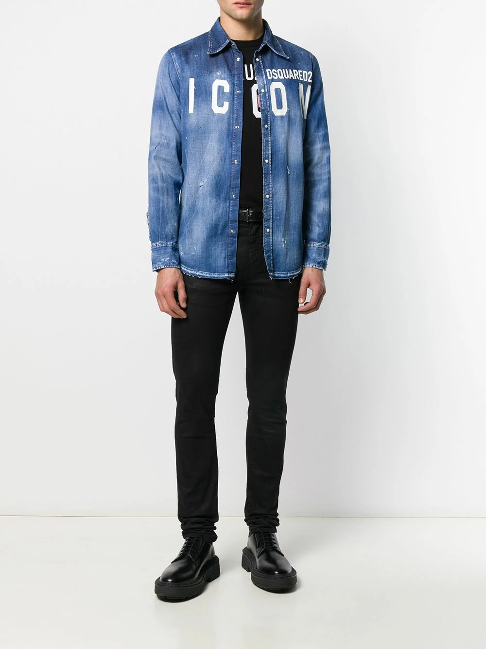 Dsquared2 Rabais Veste en denim ICON chemises homme 4 Dsquared2 veste en denim ICON