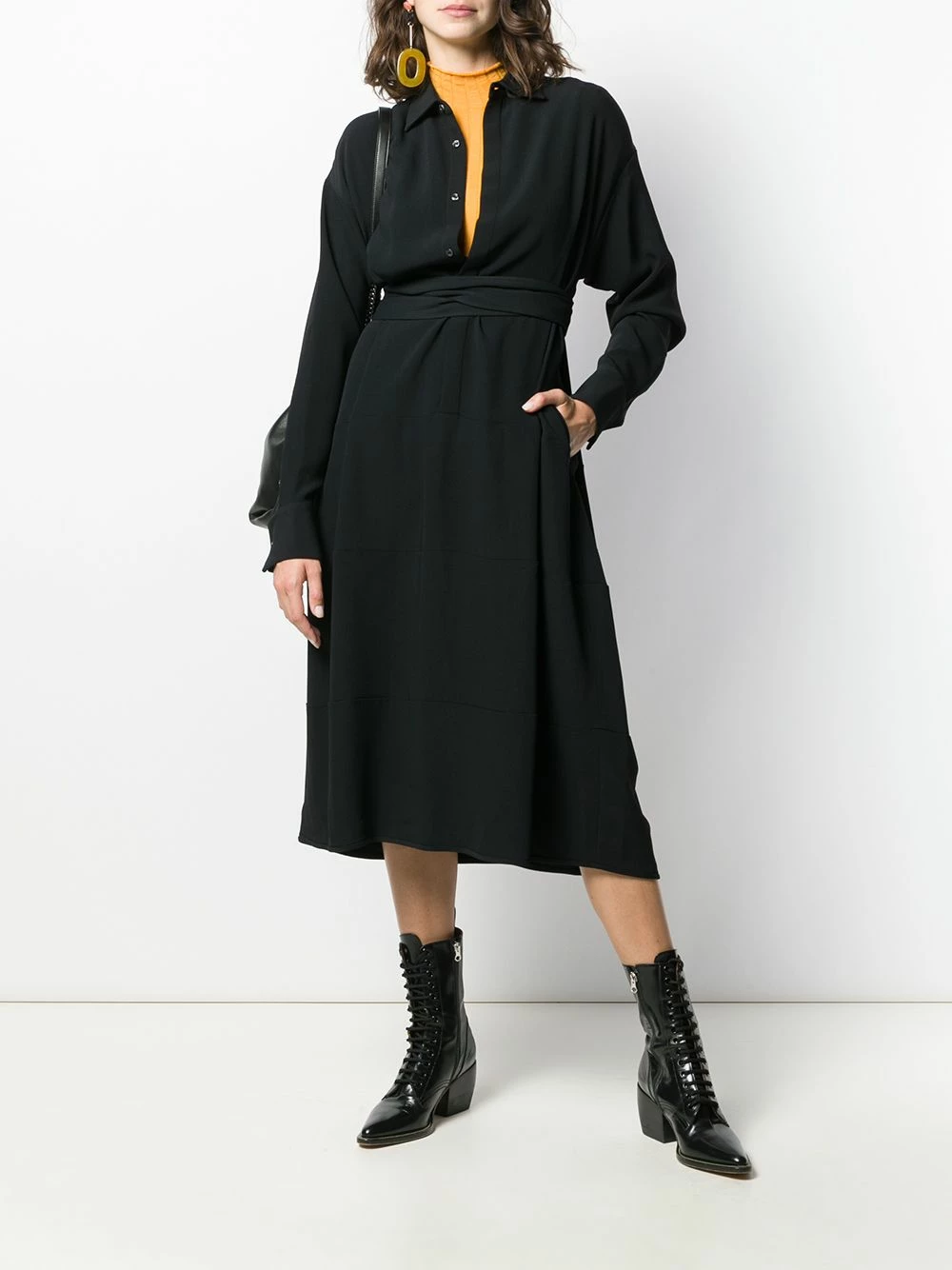 Dsquared2 Prix Distinctifs Robe chemise à taille ceinturée robes de jour femme 4 Dsquared2 robe-chemise à taille ceinturée