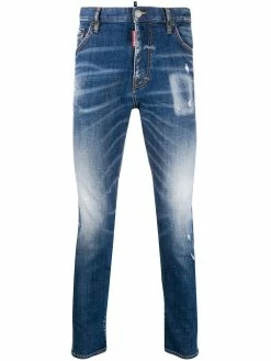 Dsquared2 jean skinny à effet usé