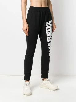 Prix Refroidis Dsquared2 Pantalon de jogging à logo imprimé pantalons de survêtement femme 11 Dsquared2 pantalon de jogging à logo imprimé