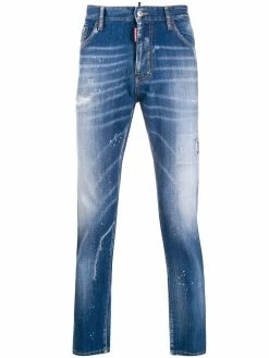 Dsquared2 jean droit à détails de taches d'encre