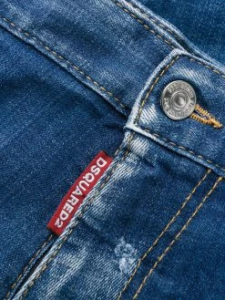 Soldes Dsquared2 Jean droit à détails de taches d'encre jeans regular & jeans droits homme 14 Dsquared2 jean droit à détails de taches d'encre