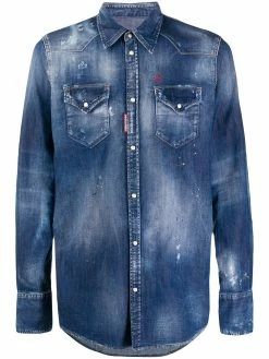 Dsquared2 chemise en denim à effet usé