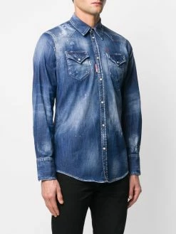 Dsquared2 chemise en denim à effet usé