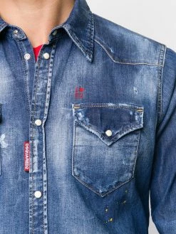Dsquared2 chemise en denim à effet usé