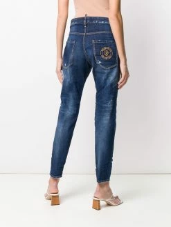 Se Vend Bas Prix Dsquared2 Jean slim à effet délavé jeans skinny femme 12 Dsquared2 jean slim à effet délavé