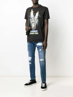 Dsquared2 jean slim à effet usé