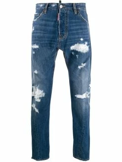 Dsquared2 jean slim à effet usé