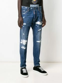 Dsquared2 jean slim à effet usé