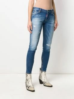 En promotion Dsquared2 Jean skinny à effet usé jeans skinny femme 11 Dsquared2 jean skinny à effet usé