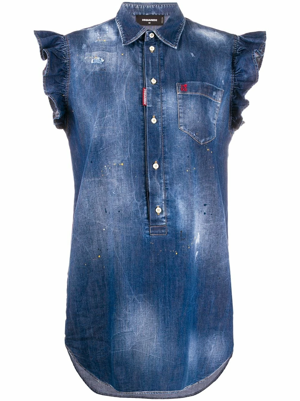 Prix Réduit Dsquared2 Robe volantée à design sans manches robes de jour femme 3 Dsquared2 robe volantée à design sans manches