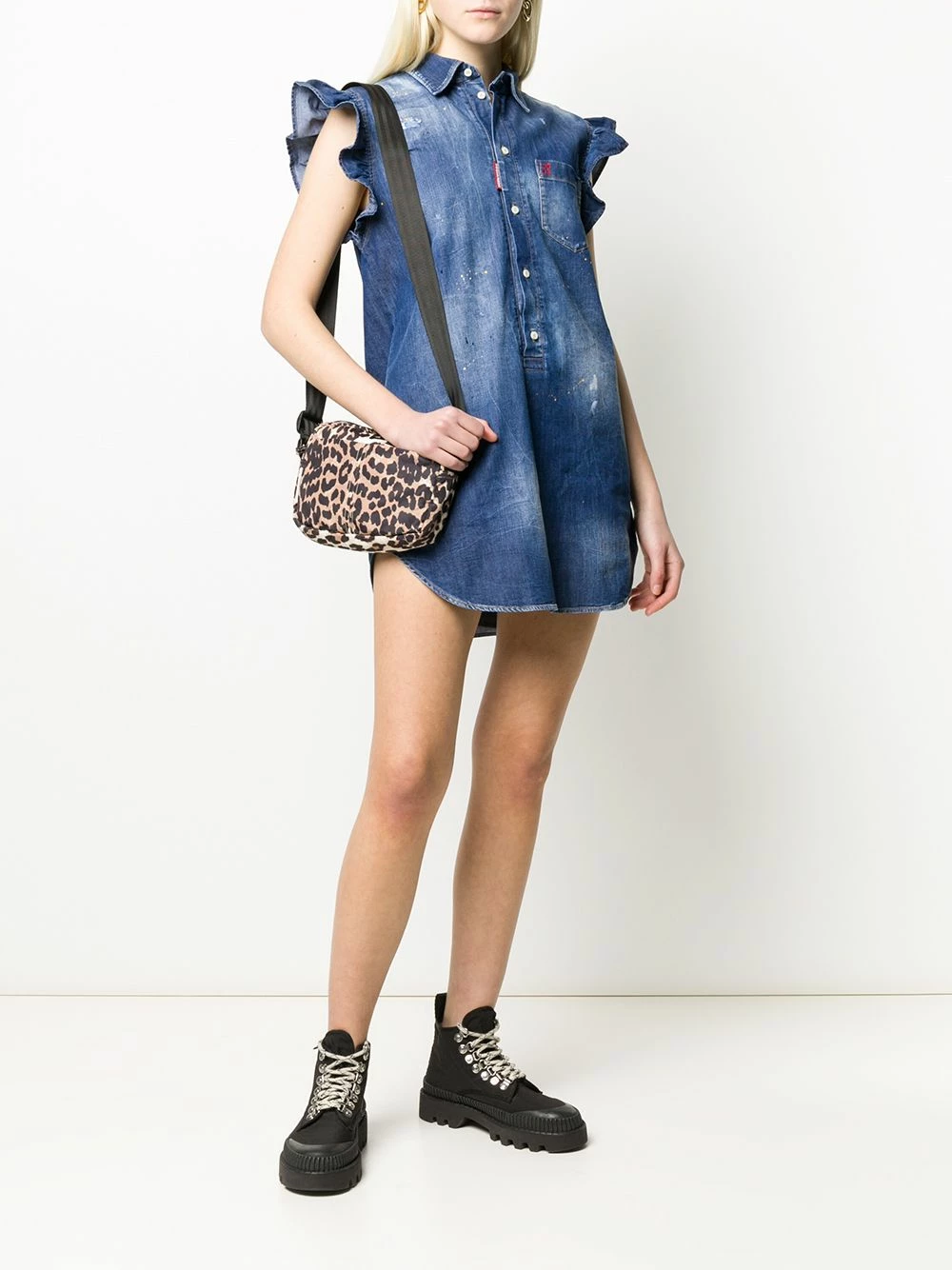 Prix Réduit Dsquared2 Robe volantée à design sans manches robes de jour femme 4 Dsquared2 robe volantée à design sans manches