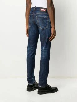 Dsquared2 jean droit à effet usé