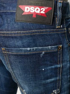 Dsquared2 jean droit à effet usé