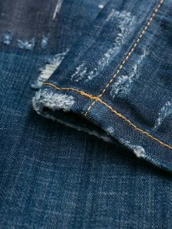 Dsquared2 jean droit à effet usé