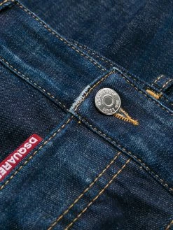Dsquared2 jean droit à effet usé