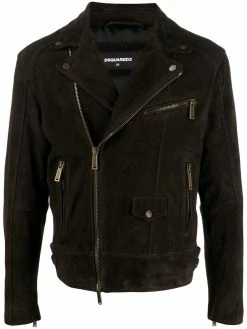 Dsquared2 veste de moto en daim