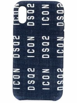 Dsquared2 coque d'iPhone X à logo en denim