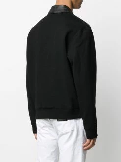 Dsquared2 Prix Jamais Vus Veste de moto bi matière à logo imprimé vestes de moto homme 10 Dsquared2 veste de moto bi-matière à logo imprimé